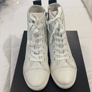 White DKNY platform sneakers (booties)